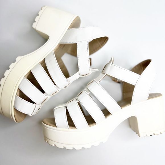 KOI WHITE CHUNK SANDAL VEGAN SIZE 8 - Picture 4 of 13